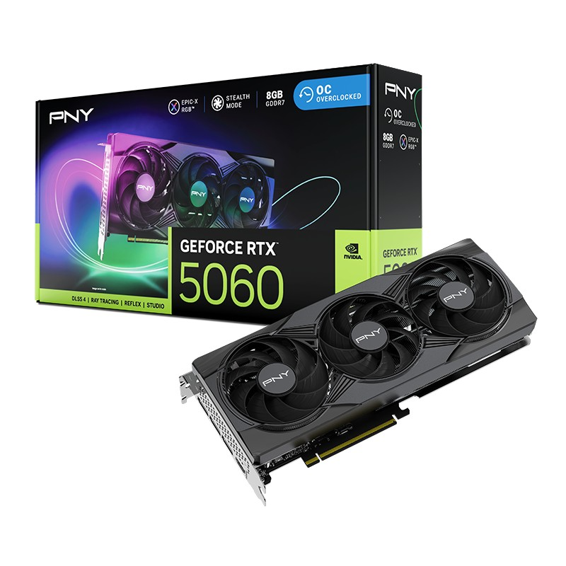VGA PNY GeForce RTX 5060 8GB Epic-X ARGB OC 3 Fan
