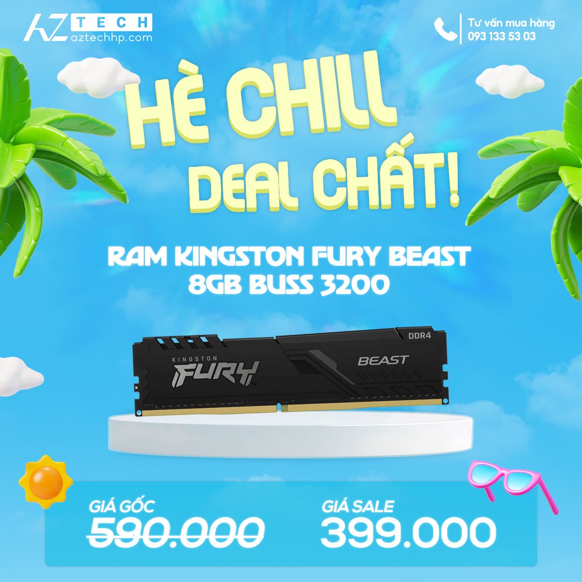 KINGSTON FURY BEAST 8GB BUSS 3200