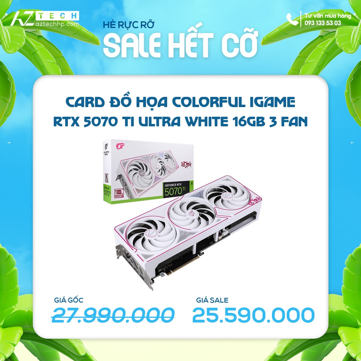 COLORFUL IGAME RTX 5070 TI ULTRA WHITE 16GB (3FAN)